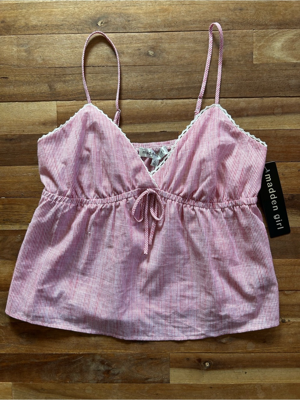 madden girl Pink Striped Cami
